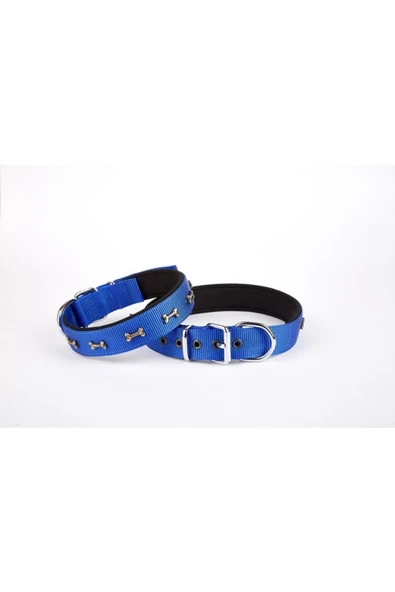 Comfort Dokuma Kemikli Köpek Boyun Tasması Small Mavi 2x30-35 Cm