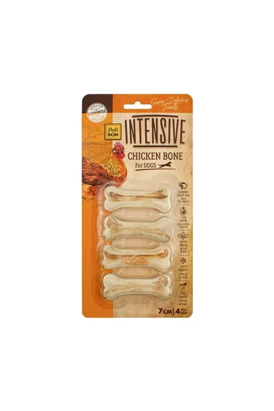 Intensive Tavuklu Köpek Kemiği 7 cm 4lü Paket