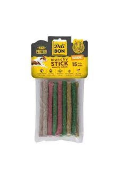 Deri Munchy Çubuk Orta Boy 15li Paket Karışık Renk Kalınx15ad.