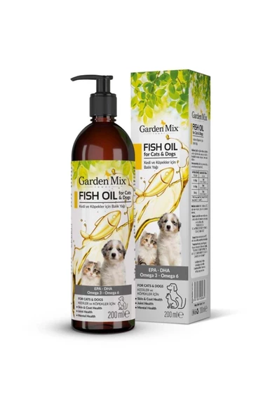 Garden Mix Deri ve Tüy Sağlığı için Kedi ve Köpek Somon Yağı 200 Ml - Petshopundan