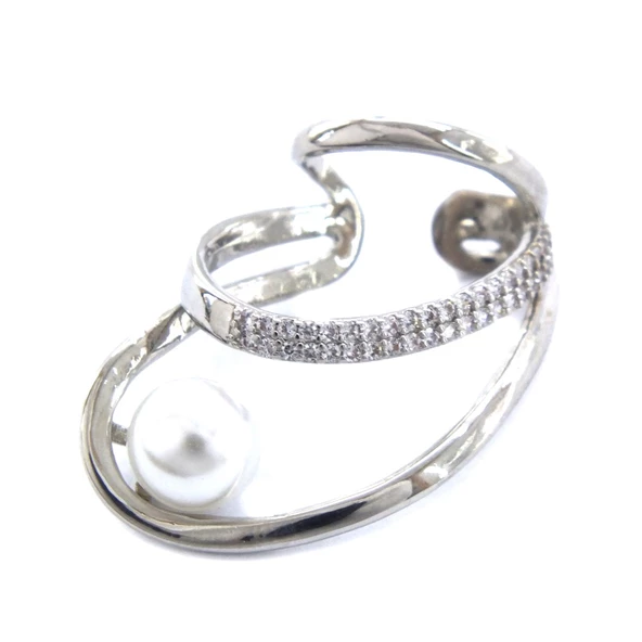 BZ 316L Çelik İnci Taşlı Çelik Ear Cuff Küpe UNK-682 - 5