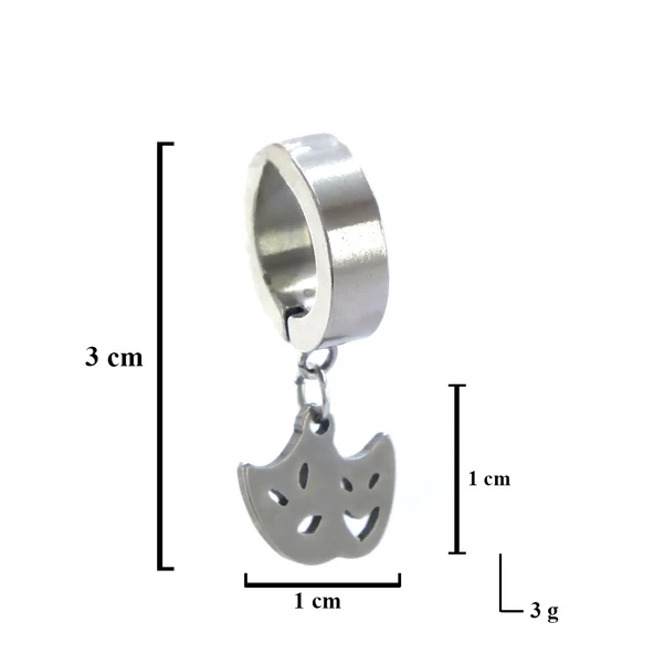 BZ 316L Cerrahi Çelik Maske Model Küpe UNK-667 - 3