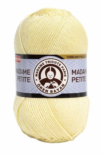 Ören Bayan Madame Petite Örgü İpi - Sarı - 1 Adet - ( Renk Kodu: 098 ) ürün görseli 1