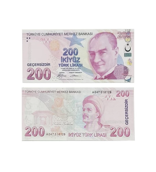 100 Adet Geçersiz 200 Lira Şaka Düğün Parası Düğün Nişan Sünnet Kına Asker Eğlencesi Parası - 2
