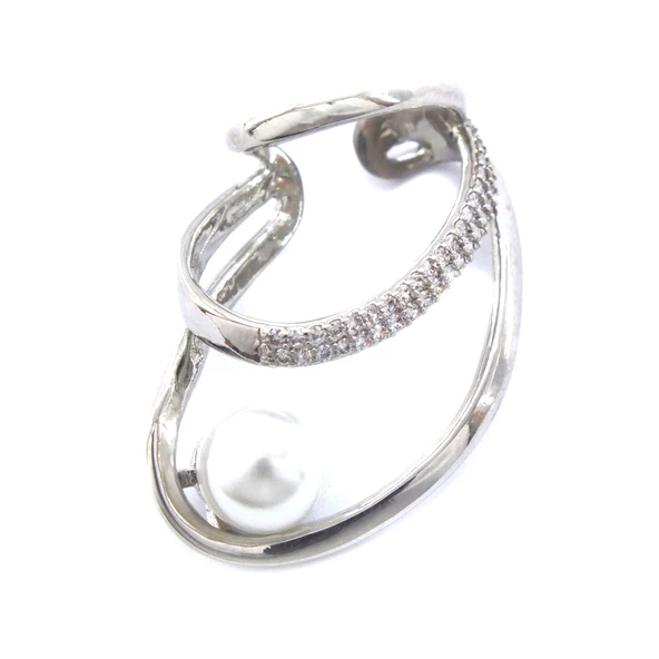 BZ 316L Çelik İnci Taşlı Çelik Ear Cuff Küpe UNK-682 - 4