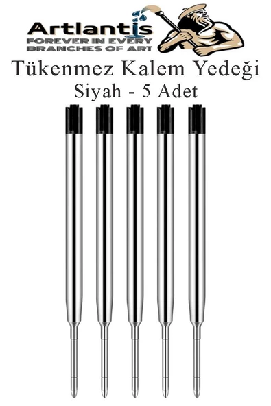 Tükenmez Kalem Yedeği 5 Adet Tükenmez Kalem İçi Yedek Mavi Metal Tükenmez Kalem İçi Okul Ofis Jel Kalem İçi - 2