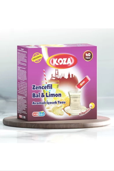 Koza Tek İçimlik Zencefil Bal Limon Aromalı Toz İçecek 40'lı