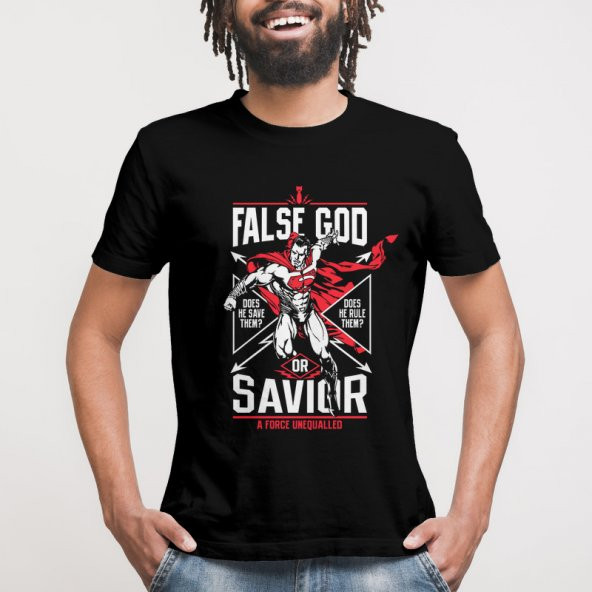 Superman False God Or Savior Erkek Tişört
