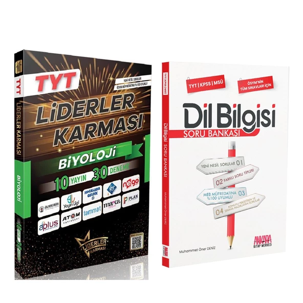 Liderler Karması TYT Biyoloji 10 Yayın 30 Deneme ve AKM Dil Bilgisi Soru Bankası Seti 2 Kitap ürün görseli 1