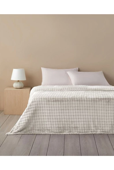 Glance Bubble Supersoft Tek Kişilik Battaniye Krem - 3