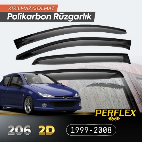 Periboia Peugeot 206 2D (Tek Kapı) 1999-2008 Cam Rüzgarlığı V2 Düz