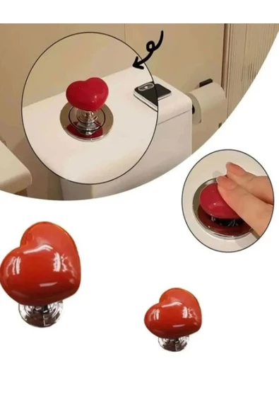 Periboia 2 Adet Takma Tırnaklı Kadınlar Için Klozet Basma Buton Düğmesi Kalp Klozet Kapağı Sifon Kulpu