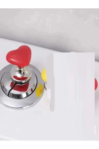 Periboia 2 Adet Takma Tırnaklı Kadınlar Için Klozet Basma Buton Düğmesi Kalp Klozet Kapağı Sifon Kulpu - 4