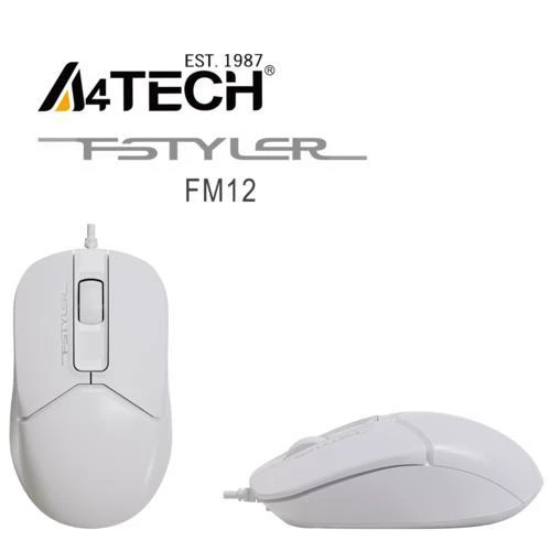 A4-Tech FM12 USB Beyaz Kablolu Optik Mouse 1000 Dpi - Resim 2