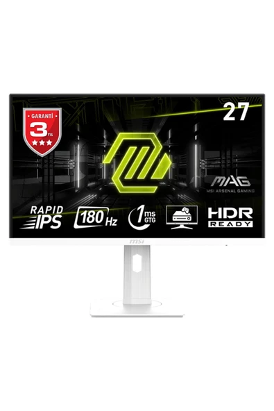 MSI 27 MAG 274PFW 1920x1080 (FHD) 16:9 FLAT RAPID IPS 180HZ 1MS ADJUSTABLE PIVOT GAMING MONITOR