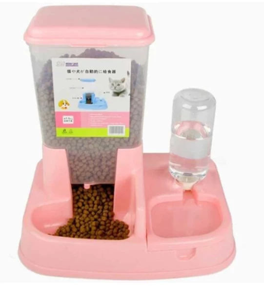Kedi Köpek Ayrılabilir Otomatik Takviyeli Mama ve Su Kabı - 3