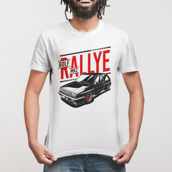 Golf Mk2 Rally Erkek Tişört - 3