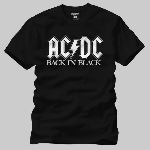 Ac Dc Back In Black Stencil Logo Erkek Tişört