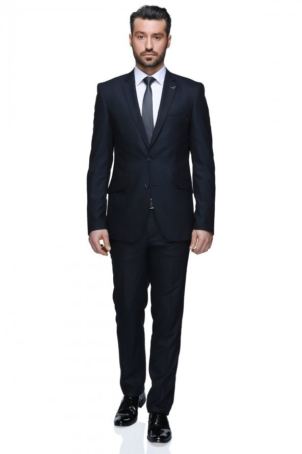 Buenza Fernando Mono Tk Yrt 8 Drop Slim Fit Takım Elbise - Lacivert