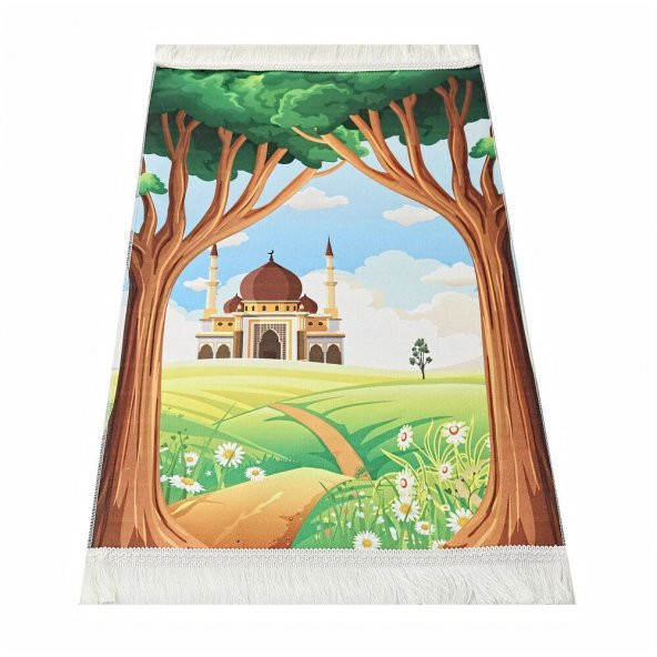 Çocuk Seccadesi Ağaç- Kahve 82×45 cm 110 gr - Tesbih Hediyeli - 2