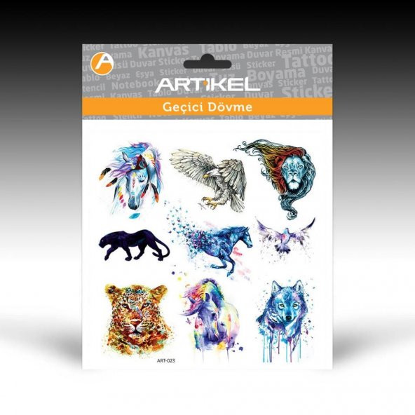 Animals-2 Geçici Dövme,Geçici Tattoo 15,5x16cm,Vücut Dövmesi,Kol Bilek Dövme,Boyun Dövme,Sırt Dövme - 2