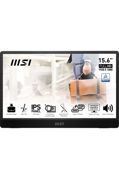 MSI 15.6 PRO MP161 E2U 1920x1080 (FHD) 16:9 FLAT IPS 60HZ 4MS ADAPTIVE-SYNC PORTATIF MONITOR - 3