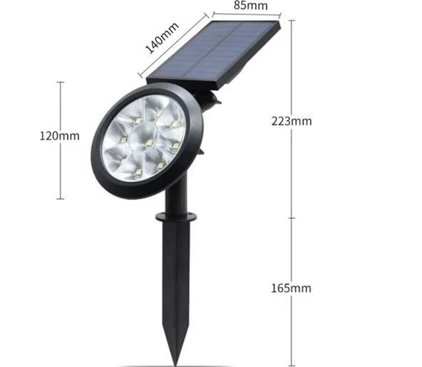 CATA CT 7320 18W Solar Güneş Enerjili Bahçe Armatürü Amber - Resim 2