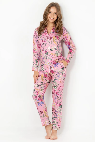 DoReMi Rosy Uzun Kollu Bayan Pijama Takımı - Resim 4