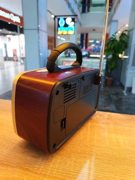 Nostaljik Radyo Yüksek Hassasiyet USB Radyo Bluetooth Özellikli TWS Fonksiyonlu Radyo NS NS-8128BT - 3