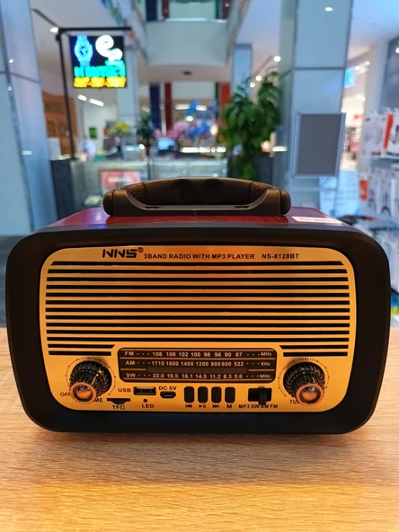 Nostaljik Radyo Yüksek Hassasiyet USB Radyo Bluetooth Özellikli TWS Fonksiyonlu Radyo 8128-2 BT