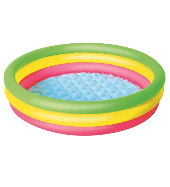 Bestway 51104, 3 Boğum Renkli, Şişme Zemin Çocuk Havuzu, 102x25cm - 2