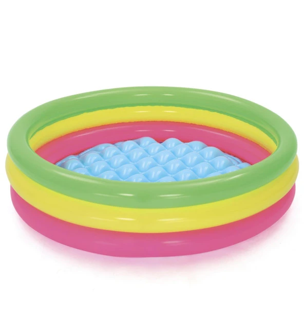 Bestway 51104, 3 Boğum Renkli, Şişme Zemin Çocuk Havuzu, 102x25cm - 6
