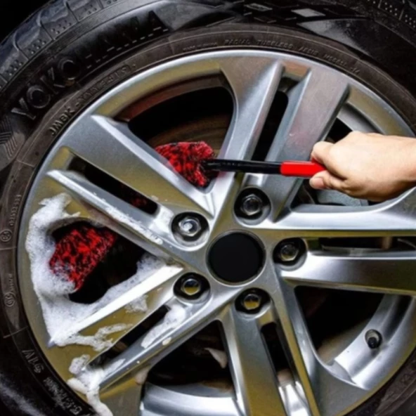 Temizlik Fırçası Ergonomik Sap Oto Jant Egzoz 3 'lü Set Bükülebilen Peluş Detaylı Temizlik Fırçası - 4