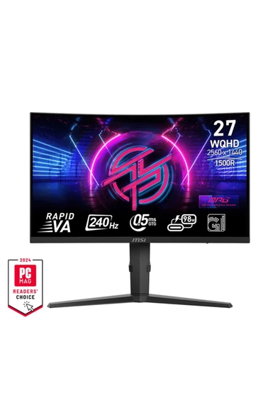 MSI 27 MPG 275CQRXF RAPID VA 2560x1440 (WQHD) 16:9 CURVE 1500R RAPID 240HZ 0.5MS FREESYNC PREMIUM PRO GAMING MONITOR
