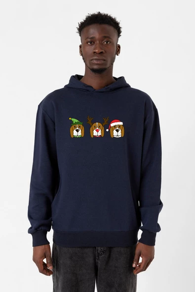 3 Wise Beagles Christmas Lacivert Erkek 3ip Kapşonlu