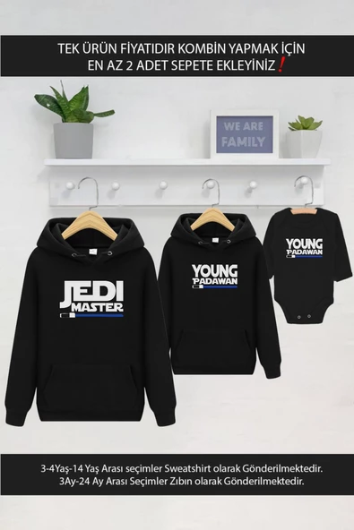 Jedi Master Baba Oğul Kız (TEK ÜRÜN FİYATIDIR KOMBİN YAPMAK İÇİN EN AZ 2 ADET SEPETE EKLEYİNİZ)