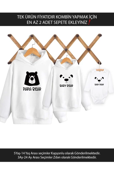Baba Oğul Kız Papa Baby Bear(TEK ÜRÜN FİYATIDIR KOMBİN YAPMAK İÇİN EN AZ 2 ADET SEPETE EKLEYİNİZ)
