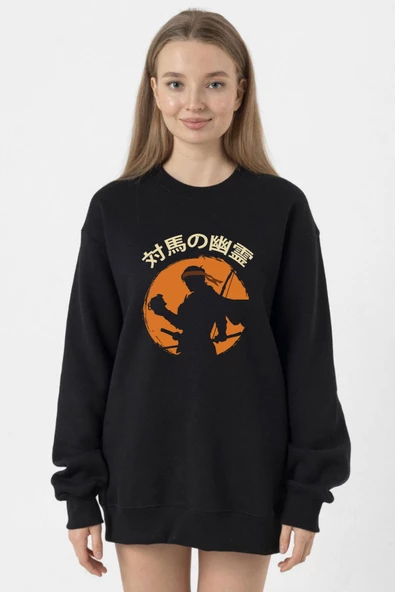 Ghost Of Tsushima The Island Japanese Siyah Kadın 2ip Sweatshirt ürün görseli