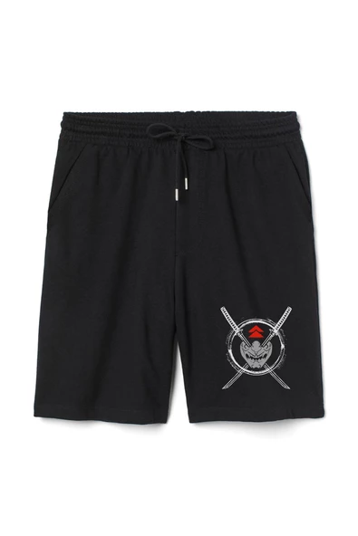 Ghost Of Tsushima Samurai Mask Erkek Siyah Şort