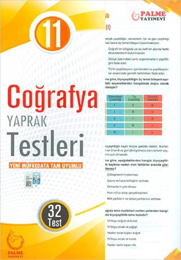 Palme Yaprak Test 11.Sınıf Coğrafya