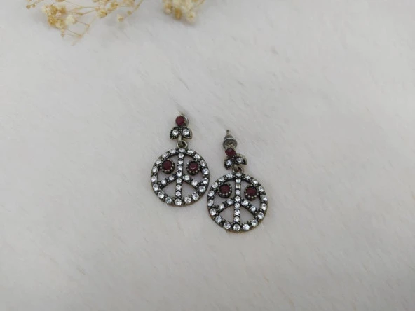 Hdmarketim Otantik Osmanlı Motifli Swarovski Taşlı Işıltılı Hürrem Sultan Modern Eskitme Küpe - 2