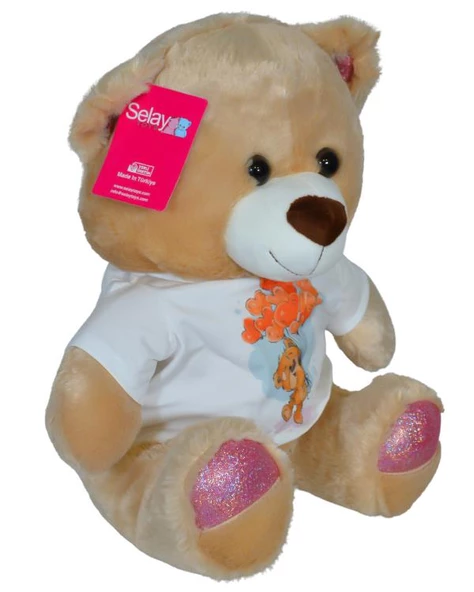 Selay Toys Pelüş Oturan Ayı Kahverengi 0078 - 2