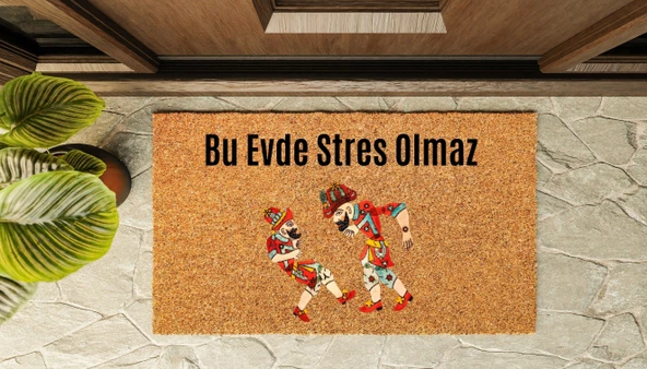 Kapı Önü Paspası Özel Tasarım Koko Model Hacivat-Karagöz PK-1547 - 5