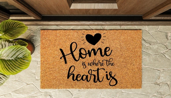 Kapı Önü Paspası Özel Tasarım Koko Model Home is Where The Heart is PK-1553 - Resim 5