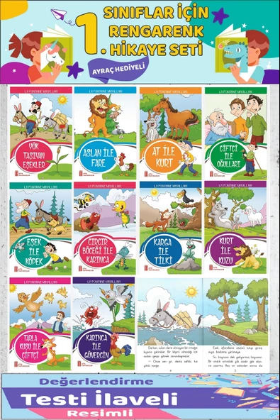 1.Sınıf Okumayı Sevdiren 10 lu Hikaye Seti 7 (16 sayfa) ürün görseli 1