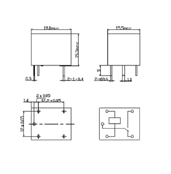 Songle 250V 10A SRD-12VDC-SL-C 5V DC Röle 5 Pin - Resim 5