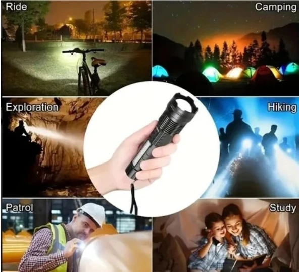 WellHise B15 Şarjlı Ledli Fosforlu EL Feneri - 2