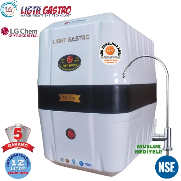 LİGHT GASTRO BEYAZ SİYAH 12 LİTRE 7 FİLTRE 14 AŞAMA SU ARITMA CİHAZI ürün görseli