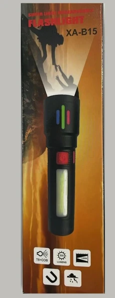 WellHise B15 Şarjlı Ledli Fosforlu EL Feneri - 3