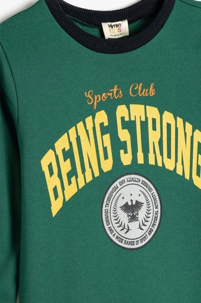 Koton Erkek Çocuk Baskılı Uzun Kollu Bisiklet Yaka Sweatshirt - 3